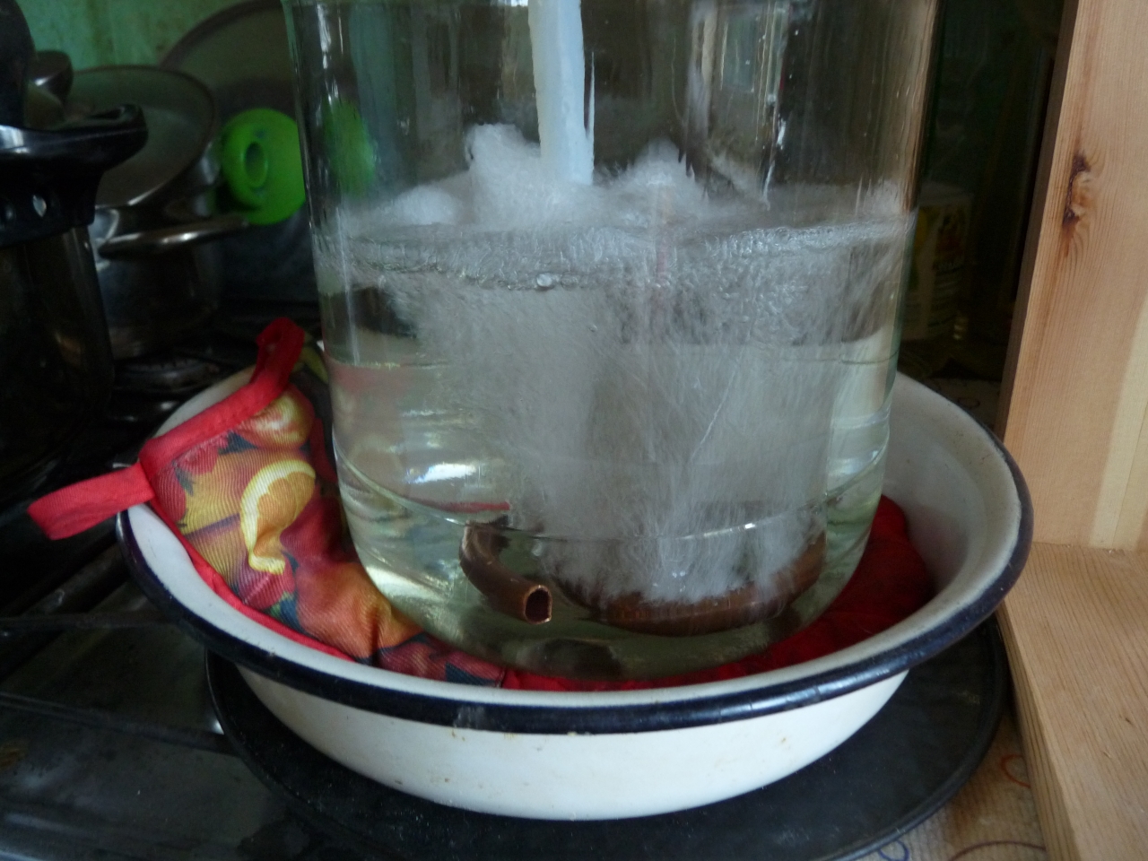 Барботаж отсутствует, весь входящий пар конденсируется